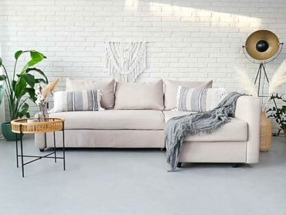 MASTERS OF COVERS Snug Fit Friheten Slipcover for The IKEA Friheten with Chaise Corner Cover, Sofa Bed Cover, Sectional Slipcover Replacement (Light Khaki) - Image 3