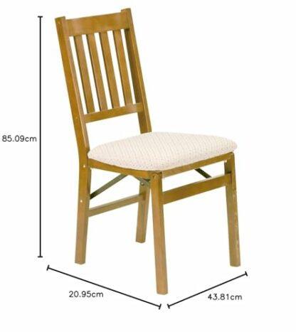 MECO Arts And Craft Folding Chair Oak Finish, Set of 2, Wood - Image 4