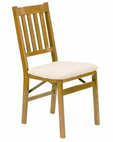 MECO Arts And Craft Folding Chair Oak Finish, Set of 2, Wood