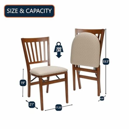 MECO School House Folding Chair Fruitwood Finish, Set of 2, Wood - Image 4