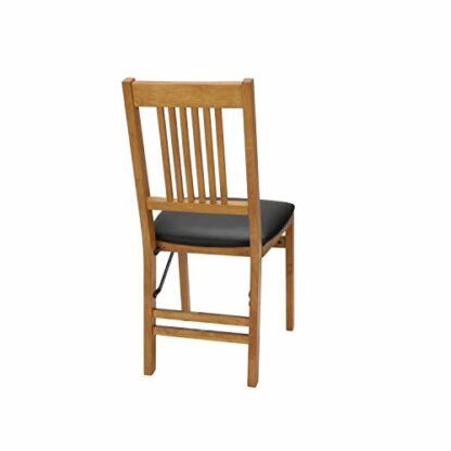MECO True Mission Folding Chair Oak Finish, Set of 2, Wood - Image 3