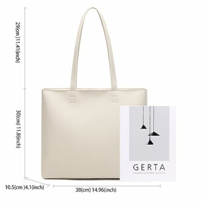 MEEGIRL Ladies Tote Bags Simple PU Leather Handbags Work School Shopping Bags for Women with Zip and Inner Pocket 3 MEEGIRL Ladies Tote Bags Simple PU Leather Handbags Work School Shopping Bags for Women with Zip and Inner Pocket - Image 3