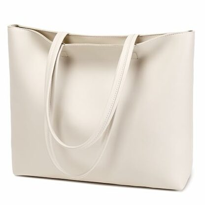 MEEGIRL Ladies Tote Bags Simple PU Leather Handbags Work School Shopping Bags for Women with Zip and Inner Pocket 2 MEEGIRL Ladies Tote Bags Simple PU Leather Handbags Work School Shopping Bags for Women with Zip and Inner Pocket - Image 2