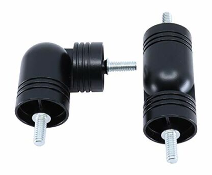 MERIVILLE Hinged Elbow Connector - Designed for Bay Window Curtain Rods or Corner Drapery Rods up to 1 1/8" Diameter, Black Finish, 2 Pcs - Image 4