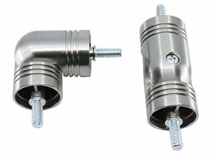 MERIVILLE Hinged Elbow Connector - Designed for Bay Window Curtain Rods or Corner Drapery Rods up to 1 1/8" Diameter, Satin Nickel Finish, 2 Pcs - Image 4
