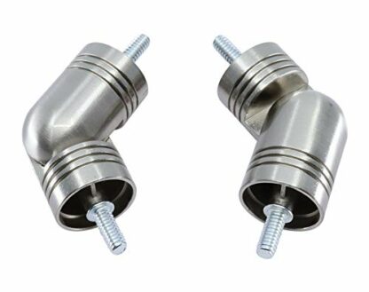 MERIVILLE Hinged Elbow Connector - Designed for Bay Window Curtain Rods or Corner Drapery Rods up to 1 1/8" Diameter, Satin Nickel Finish, 2 Pcs - Image 2