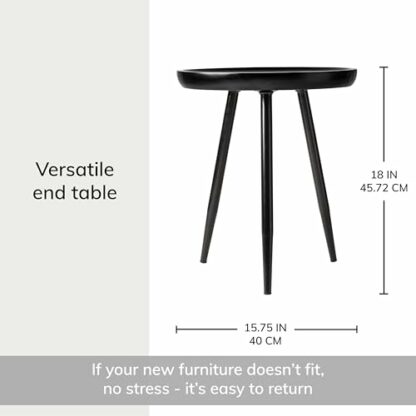 MH London Tri Pin Side Table I Handmade Metal Frame & Natural Mango Wood, Naturally Moisture Resistant, Maintenance Free 4 MH London Tri Pin Side Table I Handmade Metal Frame & Natural Mango Wood, Naturally Moisture Resistant, Maintenance Free - Image 4
