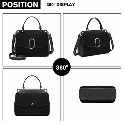 MISS LULU Women Top Handle Bag Handbags Shoulder Bag Elegant Modern for Work Shopping Travel - Image 3