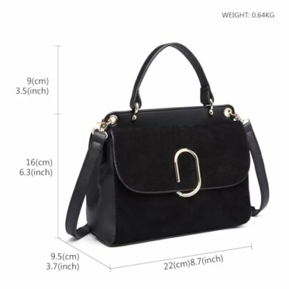 MISS LULU Women Top Handle Bag Handbags Shoulder Bag Elegant Modern for Work Shopping Travel - Image 4