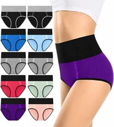MISSWHO Cotton High Waisted Womens Underwear Soft Stretch Breathable Full Coverage Ladies Panties Multipack