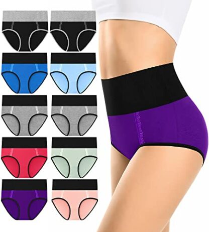 MISSWHO Cotton High Waisted Womens Underwear Soft Stretch Breathable Full Coverage Ladies Panties Multipack - Image 2