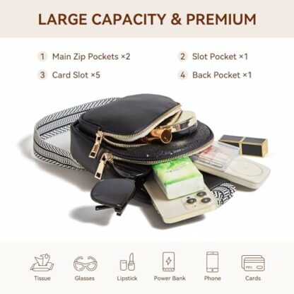 MOETYANG Sling Bag for Women Crossbody Bags Leather Chest Cross Body Bag for Travel - Image 4