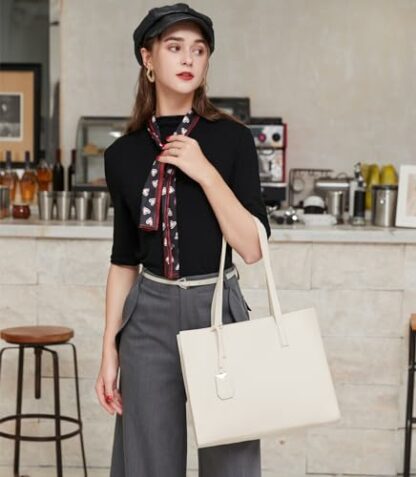 MORGLOVE Soft PU Leather Handbag Large Shoulder Crossbody Bag Hobo Tote Handbags Elegant Top Handle and with Long Strap for Women Ladies - Image 3