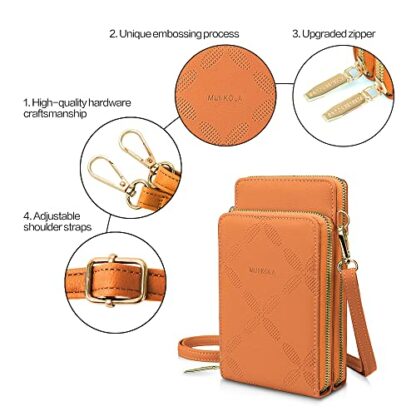 MUIIKOLA Small Phone Shoulder Bag，Genuine Leather Women's Cross body Bags Handbag with Card Slots, with Adjustable Wide Strap，Versatile Crossbody Bags for Women with Multiple Pockets - Image 4