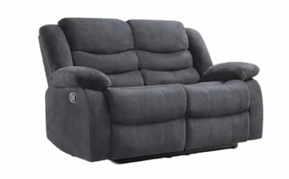 Madrid Fabric Recliner Sofa with Cupholders - 3+2 Seater Sofa Grey 3 Madrid Fabric Recliner Sofa with Cupholders - 3+2 Seater Sofa Grey - Image 3