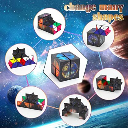 Magic Cube, 2 in 1 Magic Star Cube, Infinity Cube for Kids Adults, Creative Speed Cube Turning Brain Toys - Puzzle Game 3 Magic Cube, 2 in 1 Magic Star Cube, Infinity Cube for Kids Adults, Creative Speed Cube Turning Brain Toys - Puzzle Game - Image 3