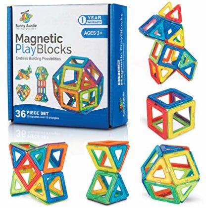 Magnetic Building Blocks, Magnetic Tiles Set, Toy for 3 4 5 6 7 8 Year Old Boys & Girls - Kids & Toddlers, STEM Educational Building Toy/Game, Gift for 3-8 Year Olds boys & girls, 36 pcs Set- Gift Box - Image 2