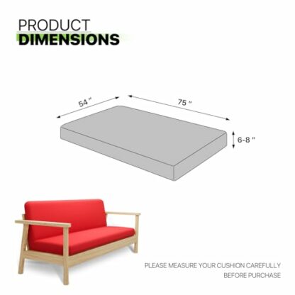 Magshion@Futon Cover Slipcover (Red, Full (54x75 in.)) - Image 3