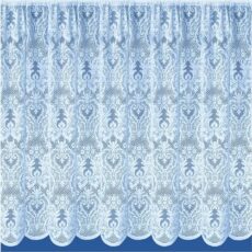 Maple Textiles Kent White Net Curtain Drop in Luxury Victorian Lace Effect Damask Pattern. Sold by the Metre.