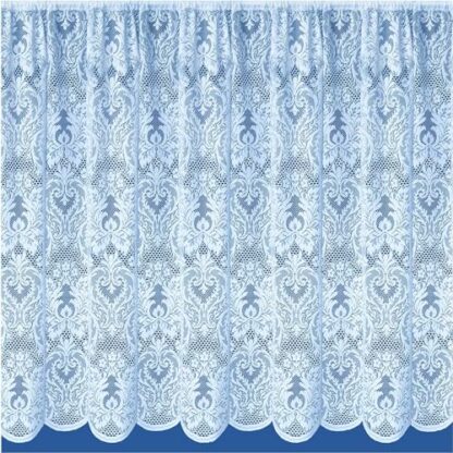 Maple Textiles Kent White Net Curtain Drop in Luxury Victorian Lace Effect Damask Pattern. Sold by the Metre. - Image 2