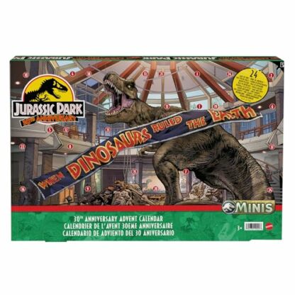Mattel Jurassic World Holiday Advent Calendar with 24 Day Countdown, Daily Surprise, Mini Toy Dinosaurs, Human Figures and Gates, HTK45 2 Mattel Jurassic World Holiday Advent Calendar with 24 Day Countdown, Daily Surprise, Mini Toy Dinosaurs, Human Figures and Gates, HTK45 - Image 2