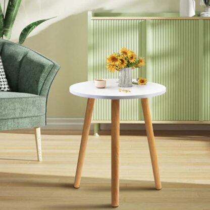MaxEarn Small Side Tables, Sofa Side Table, Narrow End Table with Storage Shelf, Slim Coffee Table, Wooden Bedside Tables for Small Spaces, Living Room, Bedroom, Office - Image 3