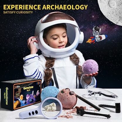 Mega Gemstones Dig Kit - Dig Up 15 Real Gems and Crystals, STEM Geology Educational Excavation Kit for Boys and Girls Ages 6+, Science Digging Set with Crystals, Rocks, and Stones - Image 3