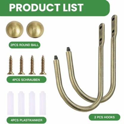Metal Curtain Tie Backs,Curtain Holdbacks,2 Pieces Curtain Tie Backs Hooks,Curtain Tiebacks With Screws,Tie Backs Hooks For Curtains - Image 4