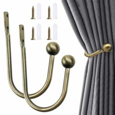 Metal Curtain Tie Backs,Curtain Holdbacks,2 Pieces Curtain Tie Backs Hooks,Curtain Tiebacks With Screws,Tie Backs Hooks For Curtains