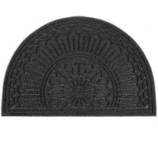 Mibao Half Round Doormat, 24 x 36 Non Slip Durable Welcome Door Mats, Boots Scraper Mats Indoor Outdoor Rug, Low-Profile Semicircle Door Mats for Entry, Garage, Patio, Heavy Duty, Easy Clean