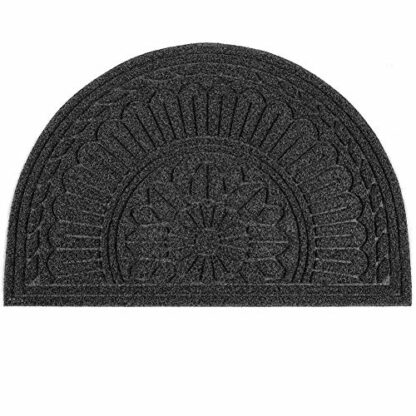 Mibao Half Round Doormat, 24 x 36 Non Slip Durable Welcome Door Mats, Boots Scraper Mats Indoor Outdoor Rug, Low-Profile Semicircle Door Mats for Entry, Garage, Patio, Heavy Duty, Easy Clean - Image 2