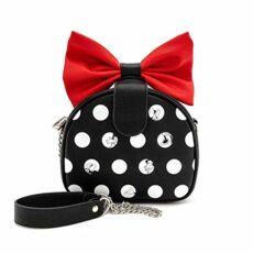 Mickey Mouse Loungefly - Minnie Unisex Shoulder Bag Black-red-White, Faux Leather,
