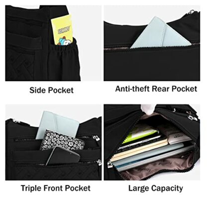 Milky Way Women's Multi Pocket Casual Crossbody Bag Shoulder Bag Handbag Girls, Adjustable Soft Large Capacity Handbag Phone Bag for Shopping Travel Work - Image 3