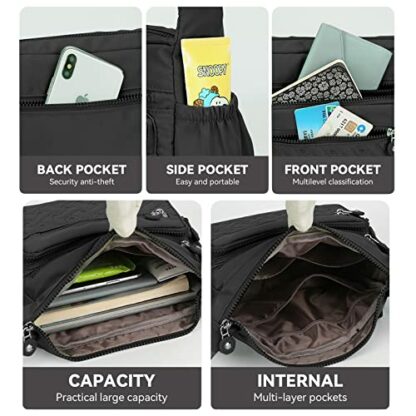 Milky Way Womens Multi Pocket Casual Waterproof Crossbody Handbags Shoulder Messenger Bag for Travel Hiking Daily - Image 3