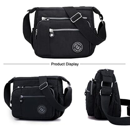 Milky Way Womens Nylon Crossbody Bag Waterproof Multi-Pocket Shoulder Tote Lightweight Travel Messenger Bag - Image 3