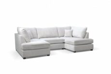 Mini U-Shaped Sofa - Comfortable Sofa Settee - Modern Fabric Sofa Couch - Full Back 6 Seater Sofa - Corner Sofas for Cinema Living Room Lounge Bedroom Indoors