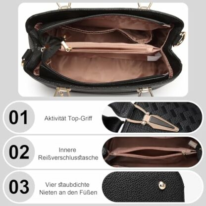 Miss Lulu Handbags for Women, Small Top Handle Bag, Shoulder Bag for Ladies for Travel Working Business Date Shopping 3 Miss Lulu Handbags for Women, Small Top Handle Bag, Shoulder Bag for Ladies for Travel Working Business Date Shopping - Image 3