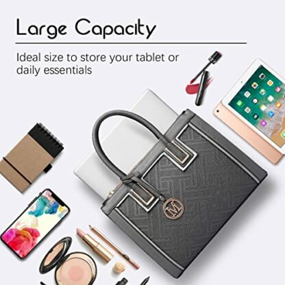 Miss Lulu Handbags for Women,Women Top Handle Bag, Shoulder Handbag for Women, White Striped, with Shoulder Strap - Image 4