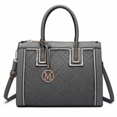 Miss Lulu Handbags for Women,Women Top Handle Bag, Shoulder Handbag for Women, White Striped, with Shoulder Strap
