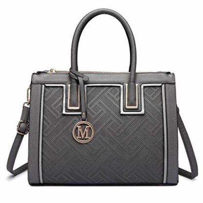 Miss Lulu Handbags for Women,Women Top Handle Bag, Shoulder Handbag for Women, White Striped, with Shoulder Strap - Image 2