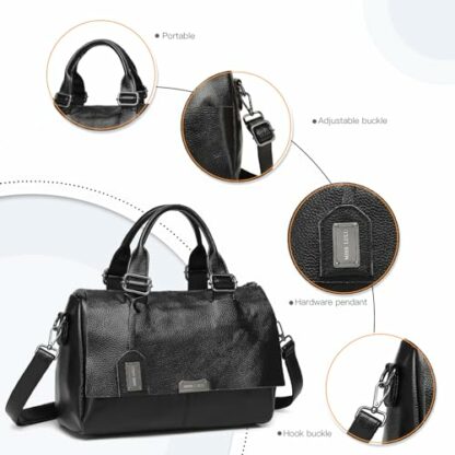 Miss Lulu Woman Crossbody Bag, Shoulder Bag Genuine Leather, Purse for Women, Handbag Splash-Proof, Adjustable Shoulder Strap - Image 3