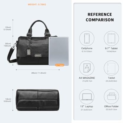 Miss Lulu Woman Crossbody Bag, Shoulder Bag Genuine Leather, Purse for Women, Handbag Splash-Proof, Adjustable Shoulder Strap - Image 4