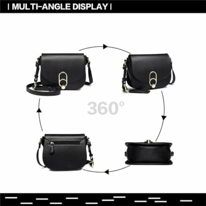 Miss Lulu Women Cross Body Bag Fashion Tassel Decoration Zipper Handbags Flap with Lock Closure Shoulder Bag - Image 4