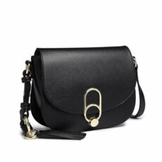 Miss Lulu Women Cross Body Bag Fashion Tassel Decoration Zipper Handbags Flap with Lock Closure Shoulder Bag