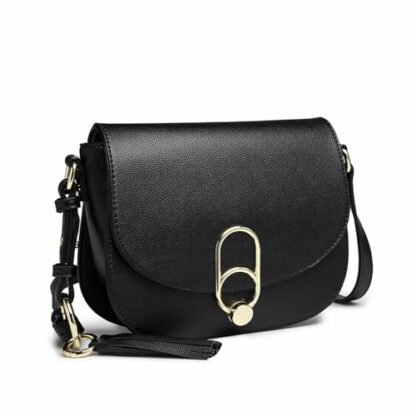 Miss Lulu Women Cross Body Bag Fashion Tassel Decoration Zipper Handbags Flap with Lock Closure Shoulder Bag - Image 2