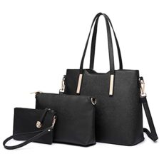 Miss Lulu Women Fashion Handbag Shoulder Bag Purse Faux Leather Tote Bag Set