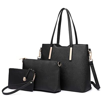 Miss Lulu Women Fashion Handbag Shoulder Bag Purse Faux Leather Tote Bag Set 2 Miss Lulu Women Fashion Handbag Shoulder Bag Purse Faux Leather Tote Bag Set - Image 2