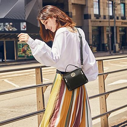 Miss Lulu Women Handbags Pu Leather Casual Travel Ladies Top Handle Crossbody Shoulder Messenger Bag Small Tote Light Golden Hardware 3 Miss Lulu Women Handbags Pu Leather Casual Travel Ladies Top Handle Crossbody Shoulder Messenger Bag Small Tote Light Golden Hardware - Image 3