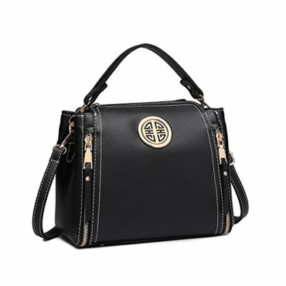 Miss Lulu Women Handbags Pu Leather Casual Travel Ladies Top Handle Crossbody Shoulder Messenger Bag Small Tote Light Golden Hardware 2 Miss Lulu Women Handbags Pu Leather Casual Travel Ladies Top Handle Crossbody Shoulder Messenger Bag Small Tote Light Golden Hardware - Image 2