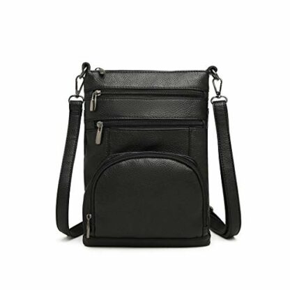 Miss Lulu Women Multi Pocket RFID Blocking Crossbody Bag Small Fashion PU Leather Messenger Travel Organizer Satchel Sling Shoulder Bags - Image 2